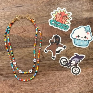 Beaded VSCO Boho Friendship Necklace Stickers Set Girls Christmas Present Lot - Picture 1 of 6
