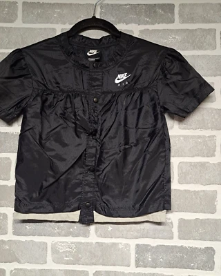 Camiseta corta Nike Air Vintage Y2K para mujer de nailon negra cierre a presión talla XSMALL Foto 1 de 4