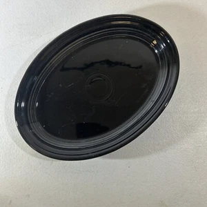 Fiesta Ware Retired Black Serving Platter Plate Spoon Rest Oil Vinegar Decor - Picture 1 of 5