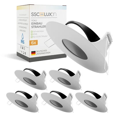 6 Stück YOKU Einbaustrahler schwenkbar IP65 weiß rund für GU10 / LED Module - Image 1 of 4