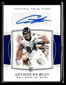 2019 NATIONAL TREASURES ROOKIE /99 AUTO ANTOINE WESLEY RAVENS - Picture 1 of 1