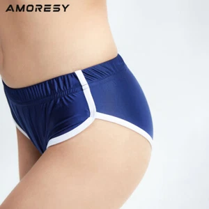Amoresy Sexy Silky Hot Pants Fitness Yoga Beach Swimwear Student Shorts Elastic - Picture 1 of 14