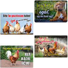 Blechschilder 20x30cm Hühner Huhn Deko Hühnerstall Hahn Bauernhof Hunde Sprüche