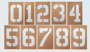 24 INCH TALL 'NUMBER' STENCIL SET 0-9 FOR USE ON PARKING LOT, STREET or WALL - Picture 1 of 1