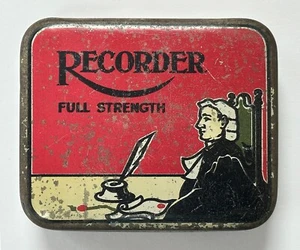 Scarce R J Lea Ltd 'Recorder' Full Strength Tobacco Tin (Stockport) - Picture 1 of 7