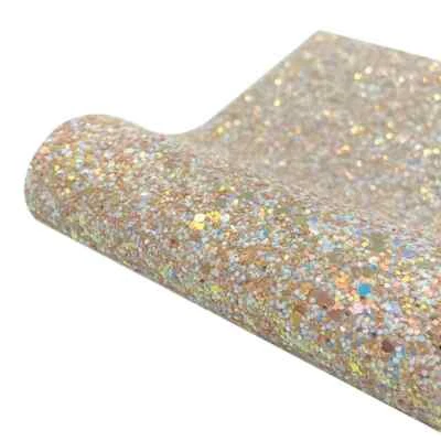 Tela de vinilo brillante holográfica ultra gruesa de cuero PU tela de costura hágalo usted mismo artesanía Foto 1 de 4