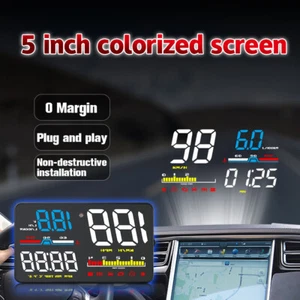 Auto Car OBD2 HUD Head Up Display Digital Speed Projector Speedometer RPM Alarm - Picture 1 of 9