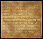 Antique (1786) 8x7 échantillonneur à aiguilles par Betsey Wolcott - collé au carton