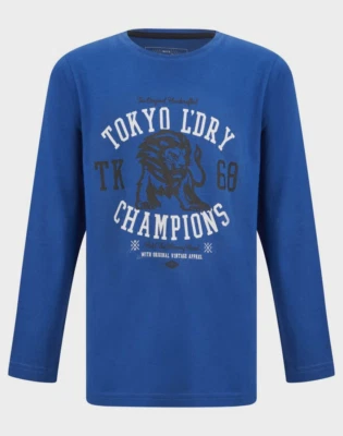 Boys T-shirt with Logo Print Tokyo Laundry Long Sleeve Top