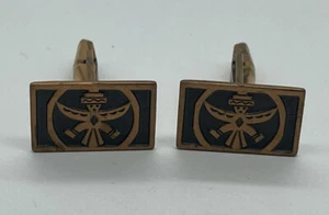 Cufflinks Native American Copper Cuff Links Thunderbird Indian VINTAGE RETRO - Picture 1 of 2