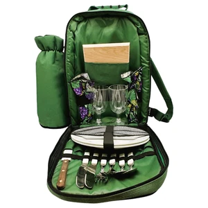 Picnic Time Backpack Travel Full Set Eating Meals Hiking Camping Outdoor - Picture 1 of 6