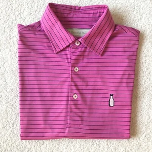 DONALD ROSS Polo Golf Shirt rosa mit blauen Streifen Größe M Medium - Bild 1 von 12