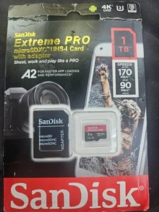 SanDisk Extreme Pro Micro SDXC UHS-I Card 1TB with Adapter - Zdjęcie 1 z 1