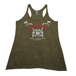 Womens Small Motorcycle Tank Top The Iron Horse Inn Whitewood, SD Army Green - Picture 1 of 9