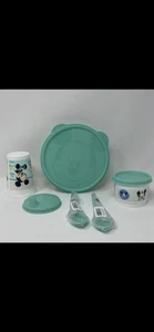 Tupperware VTG NEW Playtime Mickey Mouse Baby Feeding Mint Gift Set BPA FREE - Picture 1 of 10