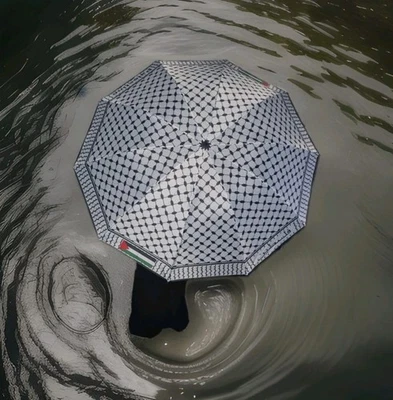 Regenschirm mit Palästina Kufiya Muster 120 cm-Stylischer Palästina-Schirm,Windf - Bild 1 von 4