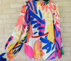 Anthropologie JODIFL Womens L Satin Tunic Blouse NEW Long Sleeve - Picture 1 of 5