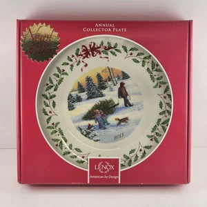 Lenox 2013 Annual Collector Holiday Plate 23rd in Series Bring Home a Tree NIB - Picture 1 of 11