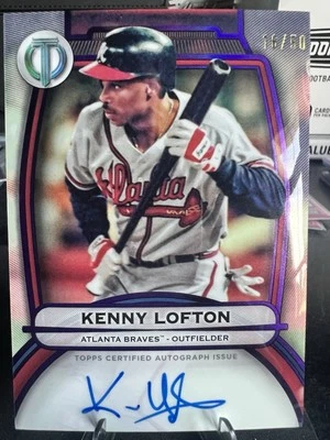 2025 Topps Tribute #TA-KL Kenny Lofton Purple On Card Auto /50 Atlanta Braves - Image 1 of 2