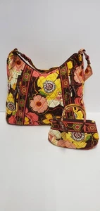 Vera Bradley Retired Buttercup Shoulder Bag with Small Makeup Bag - Picture 1 of 8