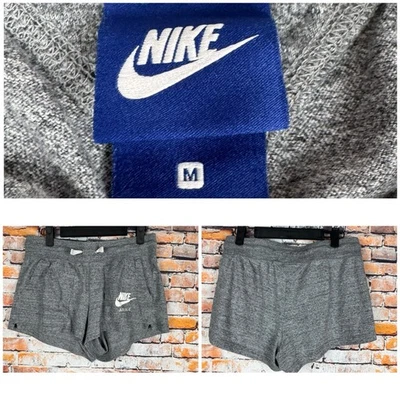 Pantalones Cortos De Colección Nike Sportswear Para Mujer Club Polar Tiro Medio Gris Jaspeado Gimnasio Med Foto 1 de 4