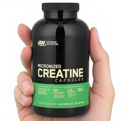 Optimum Nutrition, Micronised Creatine Caps,200 Caps(1.25 g/Caps),Expiry:05/2027 - Image 1 of 2