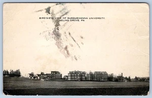 1907-10's BIRDS-EYE VIEW SUSQUEHANNA UNIVERSITY SELINS GROVE PA ANTIQUE POSTCARD - Picture 1 of 2