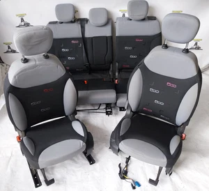 Set sedili Fiat 500L 351 352  2012-2016 tessuto nero grigio airbag - Foto 1 di 9