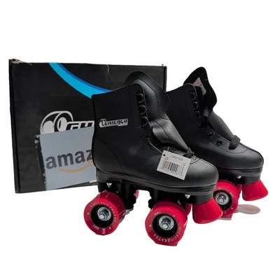 Patines Chicago Rink Niñas Niños Duraderos Negros Juveniles Cuádruples Talla J10 Nuevos Foto 1 de 4