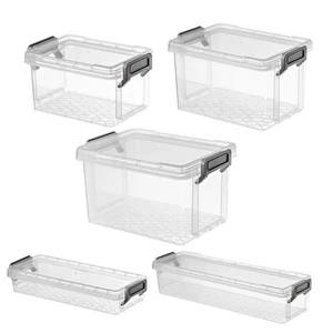 Storage Bins with Lids Plastic Clear Storage Box Stackable Storage Container - Picture 1 of 13