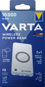 VARTA sans Fil Power Bank 57913 10000Mah & Chargeur Port USB Blanc Portable Neuf - Photo 1 sur 2