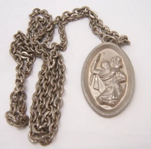 VTG ST CHRISTOPHER MEDAL PENDANT NECKLACE - Picture 1 of 4