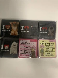 Lote de 6 juegos de saludos sin árboles montaña rusa (24) chistes totales corazón perros - Imagen 1 de 8