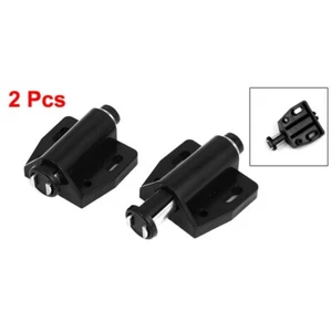 2 * Small Black Magnetic Touch Latch Push To Open Drawer Cabinet Door Catch Lock - Picture 1 of 12