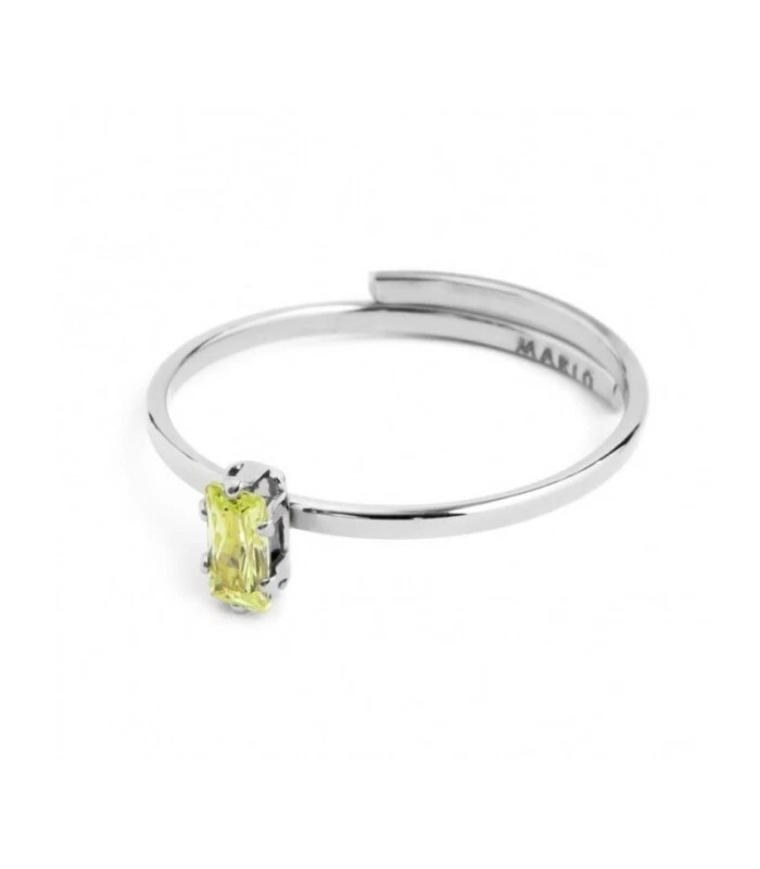 MARLU anello ACCIAIO  ZIRCONE VERDE  baguette 2AN0046-V - Immagine 1 di 1