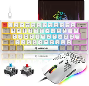 60% Type-C Mechanical Gaming Keyboard Mouse set Sublimation PBT Keycaps RGB LED - Picture 1 of 15