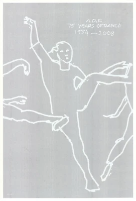 ALEX KATZ 75 Years of American Dance 51.5" x 35" Serigraph 2008 Pop Art Gray, Wh - Image 1 of 4