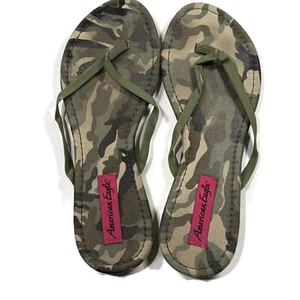 American Eagle Outfitters Flip Flop Sandals Womens Sz 8 Camo Camouflage Slip On - Picture 1 of 6