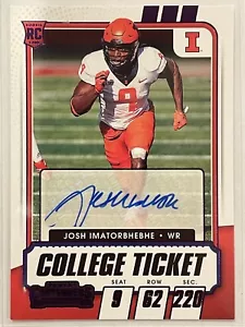 2021 Panini Contenders Draft Picks Josh Imatorbhebhe Purple College Auto #256 - Picture 1 of 2