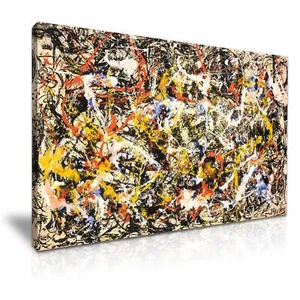 Jackson Pollock Abstrakt Modern Leinwand Wandbild Home Office Deko 9 Größen - Bild 1 von 6