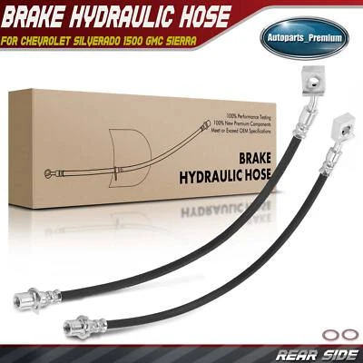2Pcs Rear Brake Hydraulic Hose For Chevrolet Silverado 1500 GMC Sierra1500 07-17 - Image 1 of 4