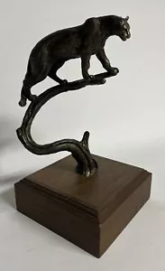 Vintage Wally Shoop Bronze 12" Cougar Puma Panther Mountain Lion 7/30 Statue Art - Bild 1 von 7
