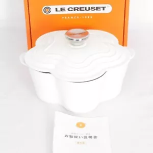 Perilla Le Creuset Cocotte Fleur 20 cm 2 L algodón en forma de flor blanca plateada casi nueva - Imagen 1 de 10