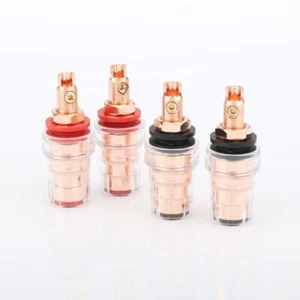 Audiophile Pure Copper Binding Post Speaker Amplifier Female Banana Terminal - Picture 1 of 9