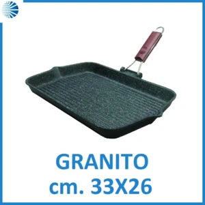 Bistecchiera in pietra risopesante piastra antiaderente grigliata 33x26 - Foto 1 di 2