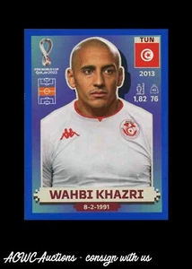 2022 FIFA World Cup Stickers Blue #TUN 13 Wahbi Khazri (Tunisia) - Picture 1 of 2
