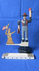NOS FIREMAN WHIRLIGIG by VERMONT FOLK ARTIST RUSSELL SNOW - Picture 1 of 7