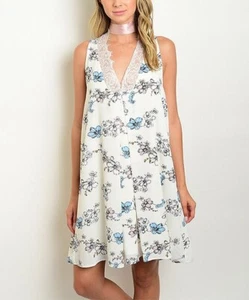 Bow and Arrow Floral Lace Deep V-Neck Sleeveless Boho Cottegecore Dress Small - Picture 1 of 10