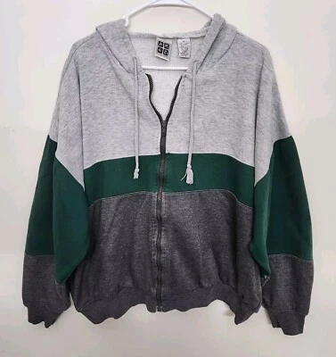 Sudadera con Capucha Cremallera Completa Vintage Sears Active Wear Para Hombre XL Colorblock 1211 Foto 1 de 4