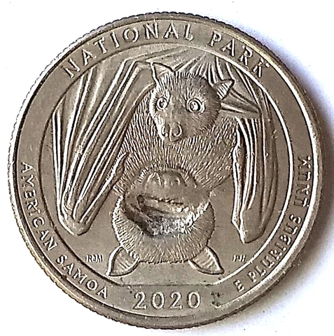 2020P AMERICAN SAMOA FACELESS OR BLIND BAT MAJOR STRUCK THROUGH MINT ERROR COIN Cover